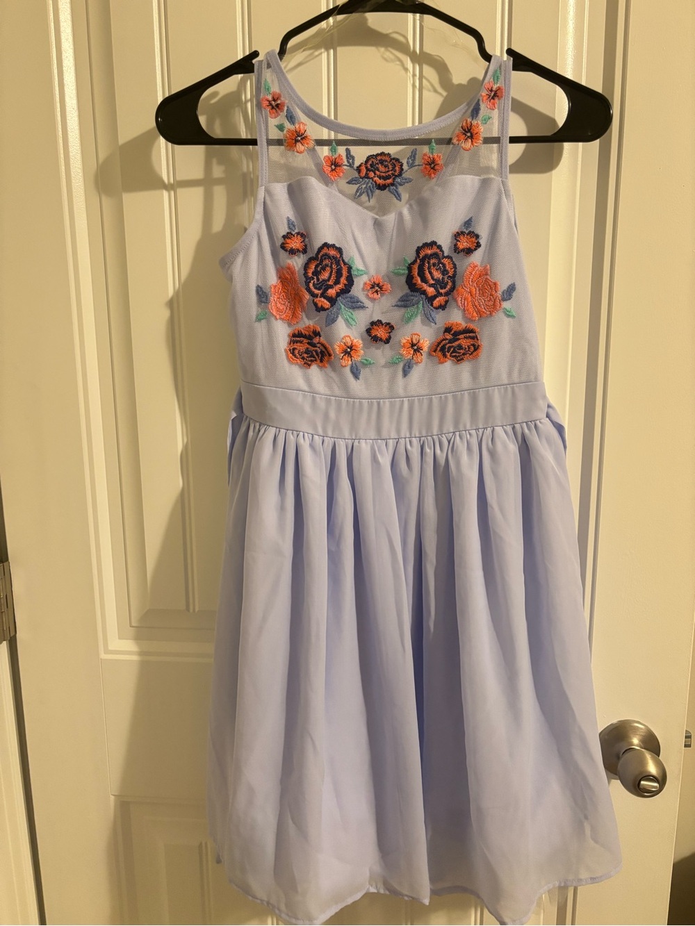 Speechless Light Purple Girls Floral Embroidered Sleeveless Dress